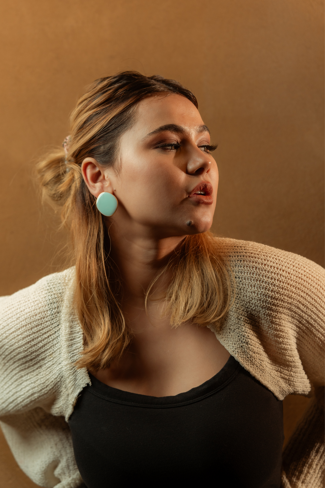 Potnse Galet De Verre Studs Blue