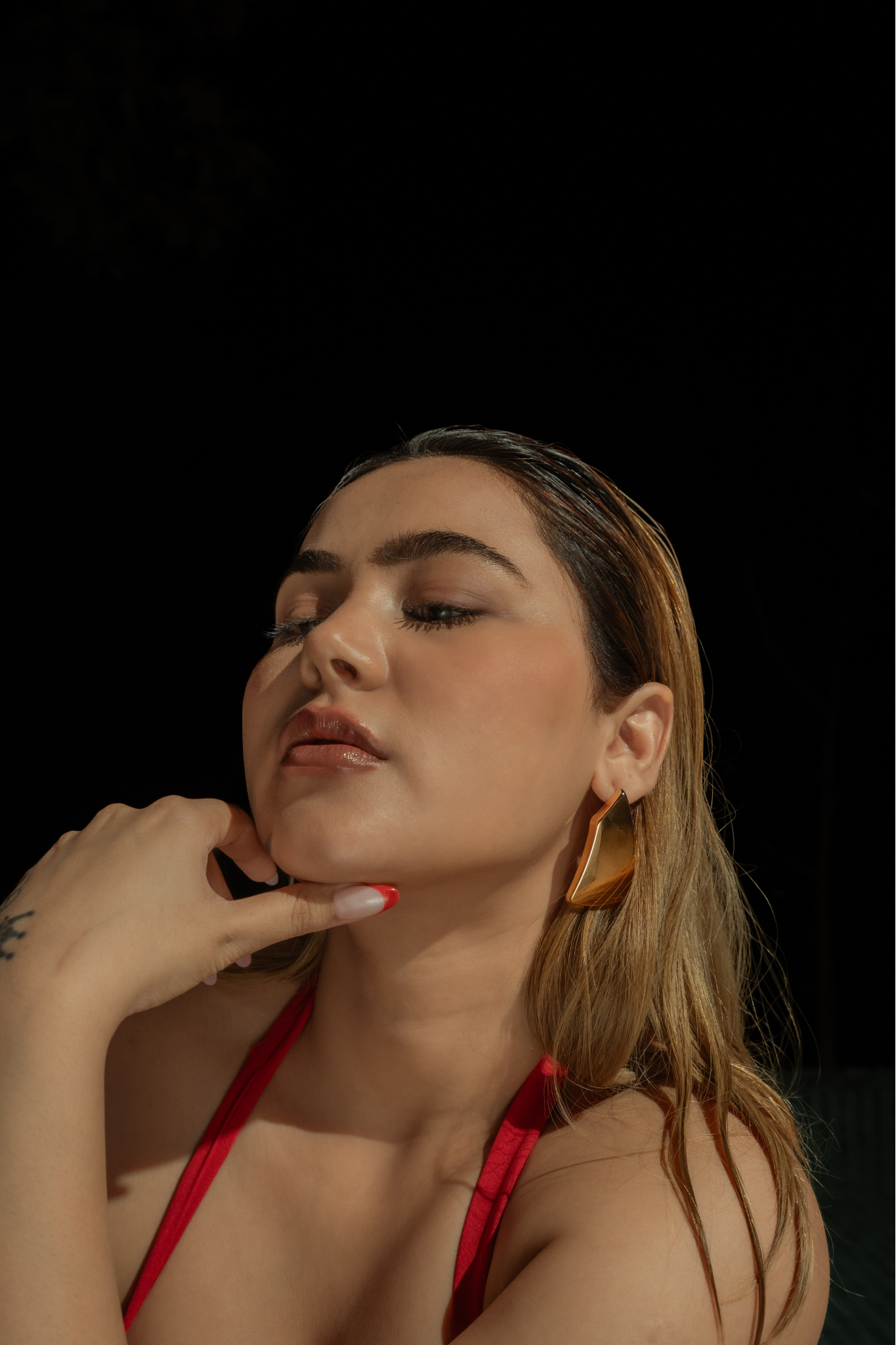 Potnse Flamme Dorée Statement Earrings