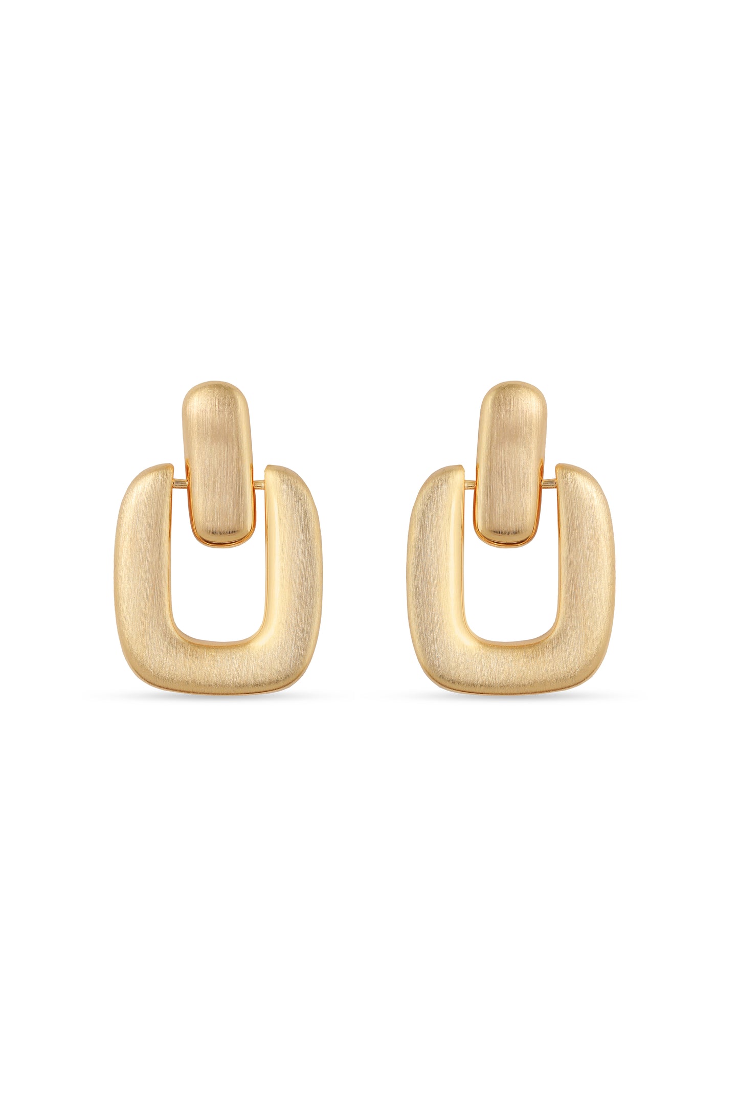 Potnse Loquet Statement Earrings Gold