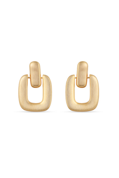 Potnse Loquet Statement Earrings Gold